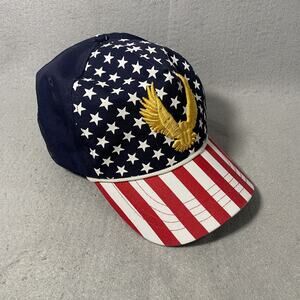 Trump USA Flag American Eagle Maga Snapback Hat Red Blue Adjustable USA Made